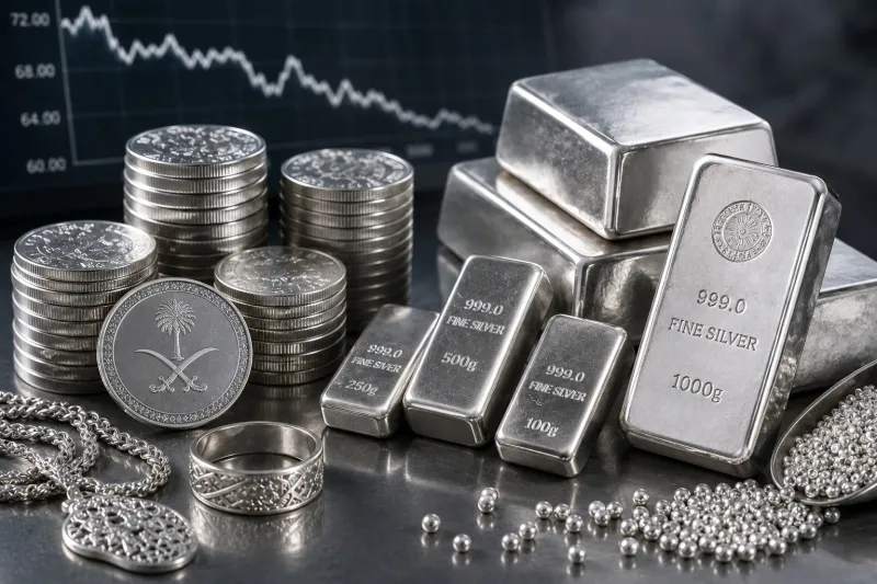 تراجع سعر جرام الفضة في السعودية اليوم الأحد