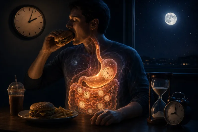 صراع الساعات البيولوجية.. لماذا يرفض جهازك الهضمي وجبات منتصف الليل؟