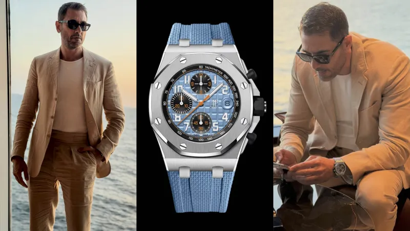 أحمد عز في جدة: أناقة الكتان تلتقي بفخامة Audemars Piguet