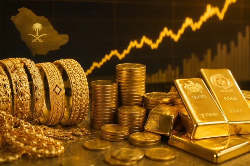 ارتفاع أسعار الذهب في السعودية اليوم الخميس