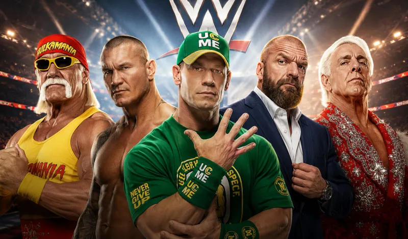 أكثر المصارعين تتويجًا ببطولات العالم في تاريخ WWE