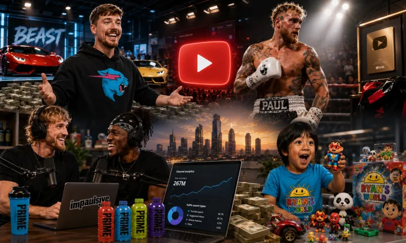 من مستر بيست إلى KSI.. من هم أغنى نجوم يوتيوب في العالم؟