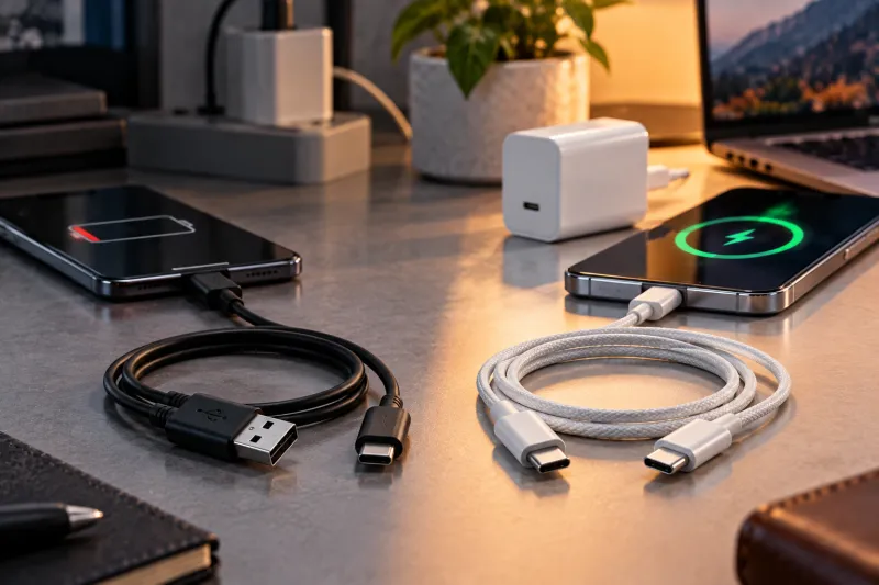هل يمكن لكابل USB-A إلى USB-C شحن هاتفك بسرعة؟