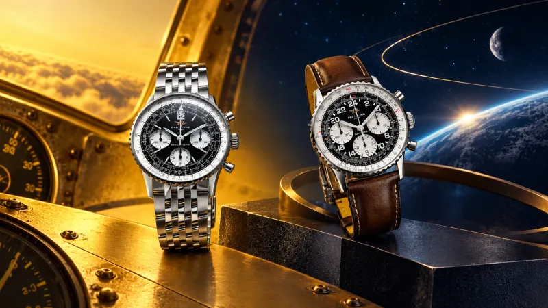 Breitling تعيد «نافيتايمر» إلى التعبئة اليدوية بطراز للسباق وآخر للفضاء