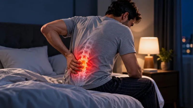 آلام الظهر الليلية لدى الرجال.. متى تخفي مرضًا خطيرًا؟