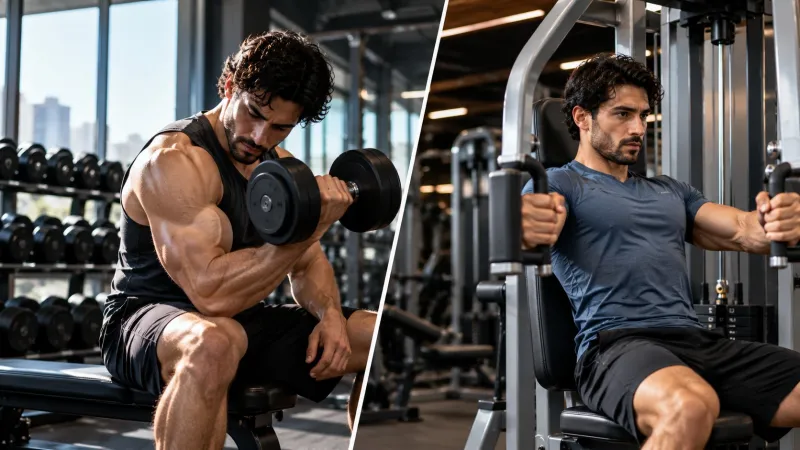 الأوزان الحرة أم الأجهزة الرياضية لبناء عضلات أكبر؟ مراجعة علمية تنهي الجدل