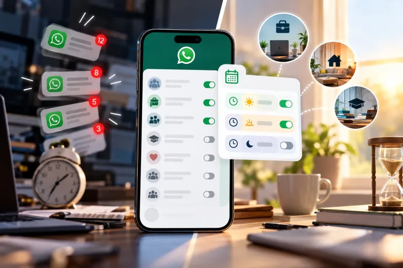 واتساب بلس يطرح جداول التركيز.. تحكم كامل في إشعارات قوائم المحادثات
