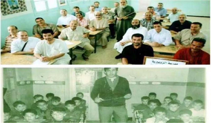 صوره: معلم جزائري يكرر صورة مع طلابه بعد 45 عاماً