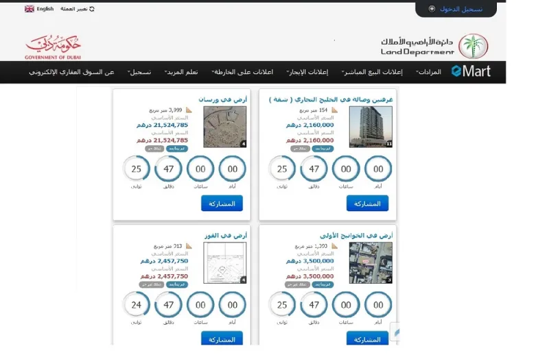 دبي: 5 وحدات عقارية بـ 190 مليون درهم 