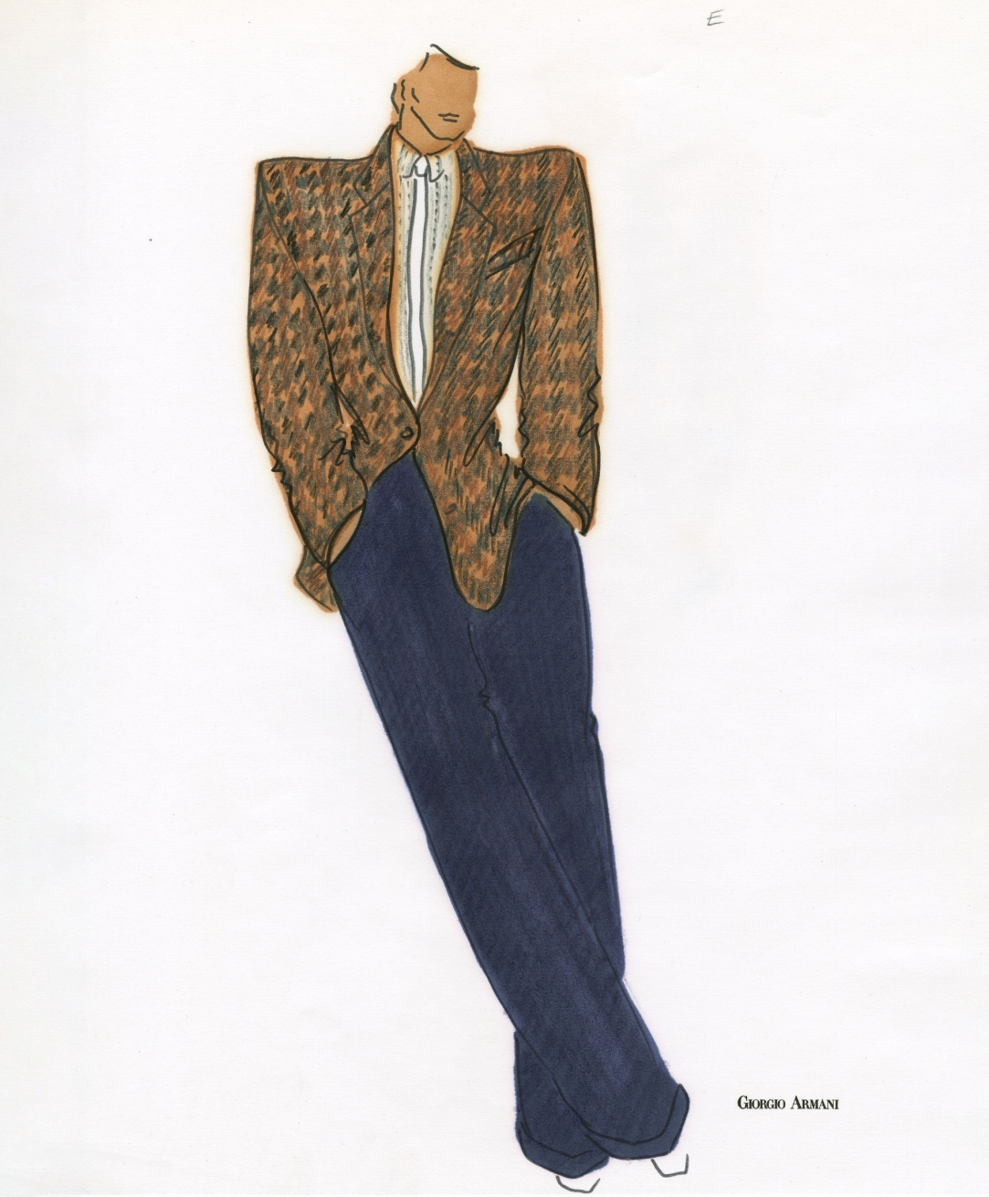 تصميم بدلة رجالي يرجع لخريف وشتاء 1980 - المصدر: Giorgio Armani