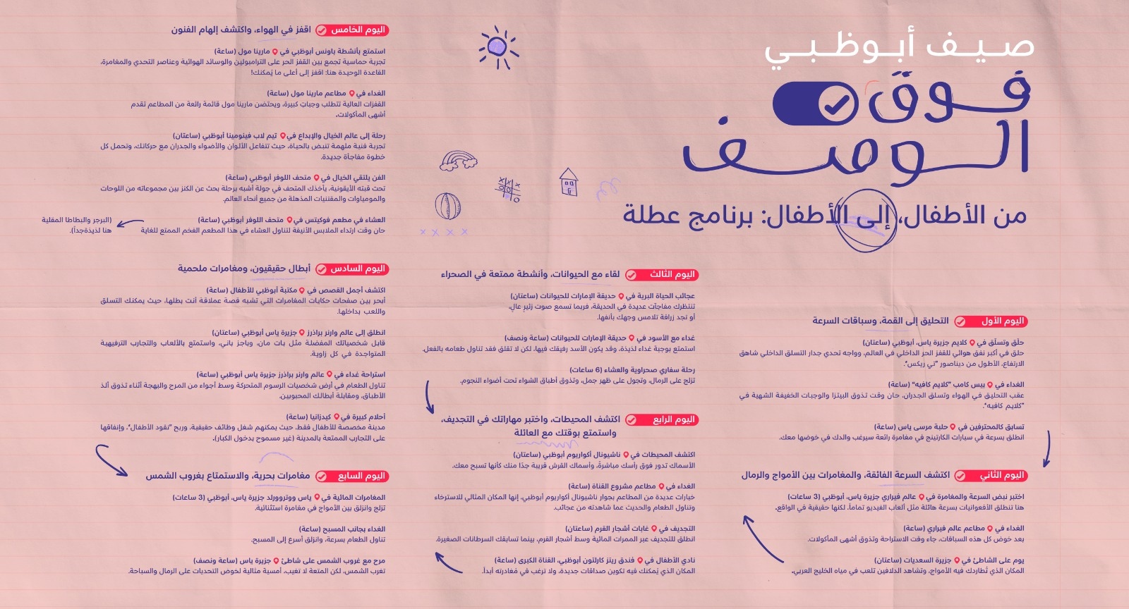 "حياكم في أبوظبي" تكشف عن نتائج دراسة بحثية استطلعت آراء الأطفال في 9 دول حول أمنياتهم لعطلة الأحلام