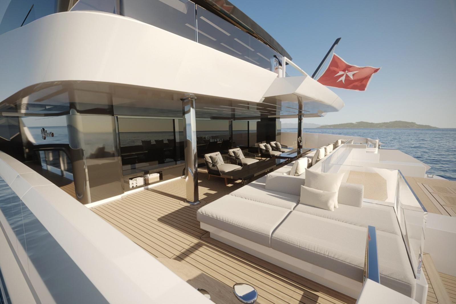 يخت CAT 110: تجربة بحرية استثنائية مع مسابح وجاكوزي وشرفة خاصة