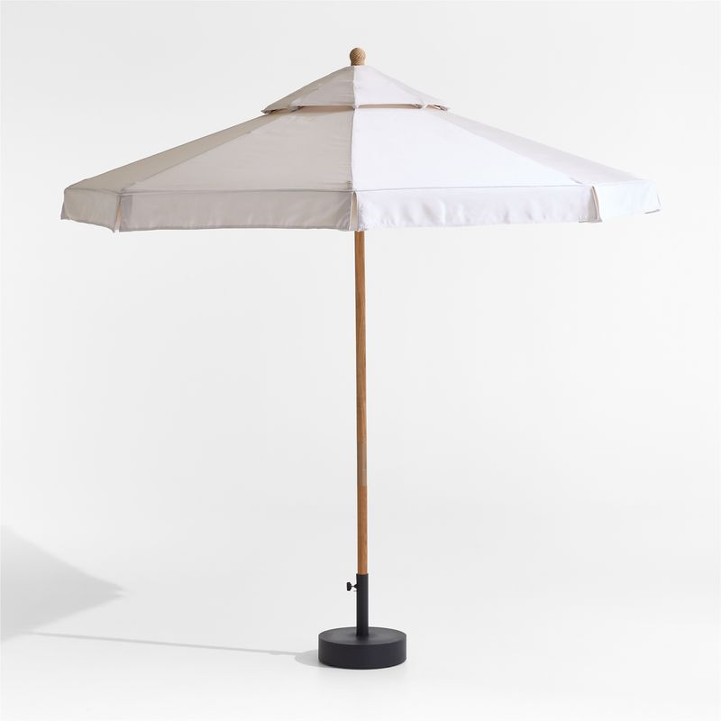 المظلّة Cobden من خشب الساج بقطر 9 أقدام من تصميم جيك آرنولدتوفر هذه مظلة Cobden ظلاً واسعاً وأناقة استثنائية، بتصميم مستوحى من كابانات الشواطئ في الفنادق الإيطالية. صُنعت المظلة من خشب الساج الصلب، وتأتي بسقف ثماني الأضلاع بقطر 9 أقدام من قماش Sunbrella المقاوم لتلاشي اللون باللون الرملي الفاتح. \ السعر : 6,500 درهم إماراتي \ 7,120 ريال سعودي