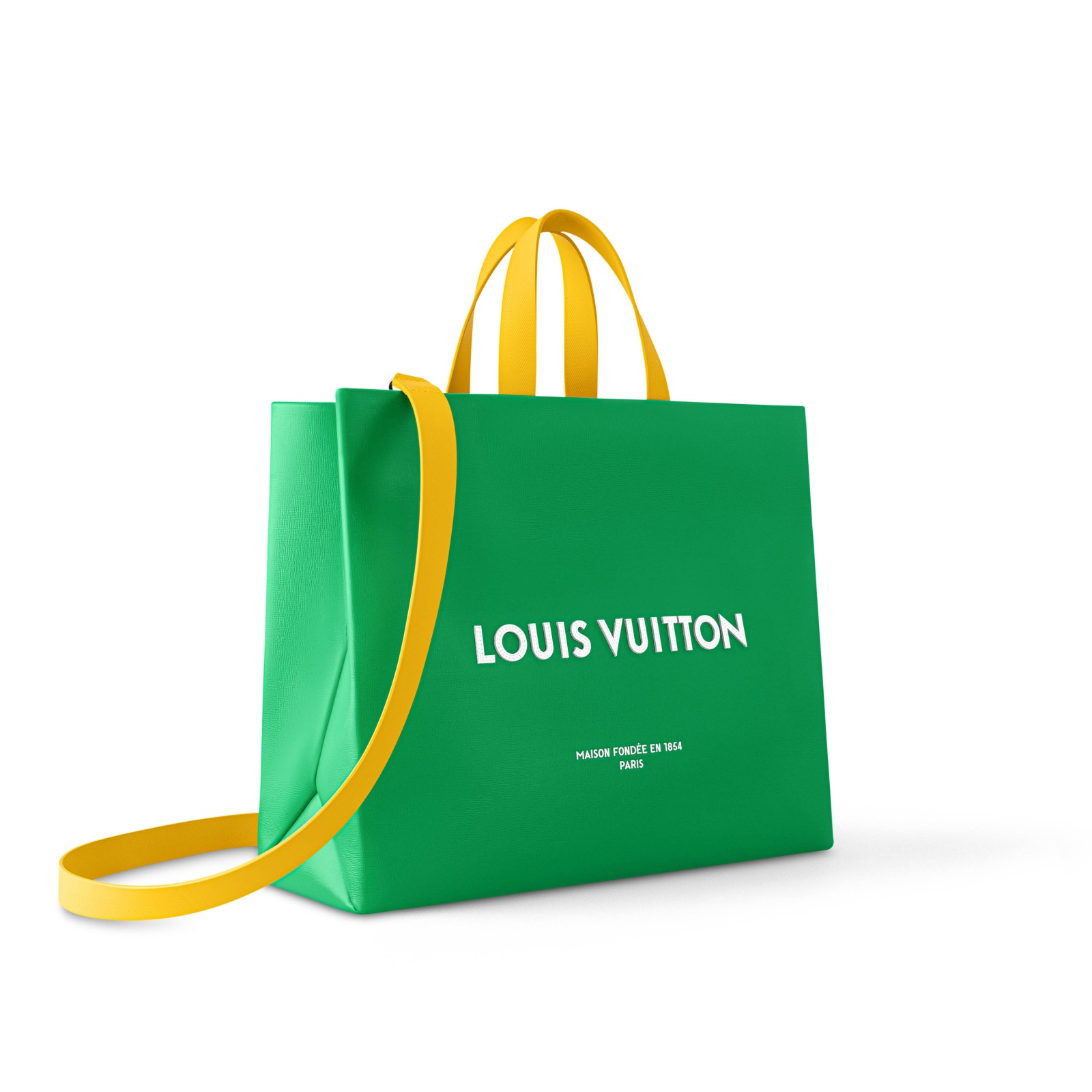 حقيبة Shopper Tote MM باللون الأخضر من Louis Vuitton ترتقي بالأناقة اليومية إلى مستوى فاخر
