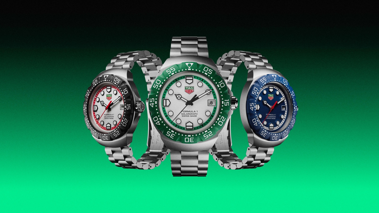 ساعات TAG Heuer Formula 1 Solargraph الفاخرة بسوار من الفولاذ من TAG Heuer