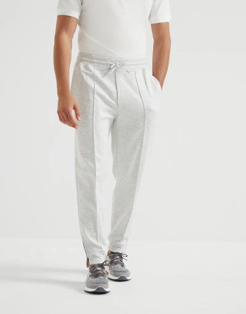 سروال Joggers من القطن وصوف الكشمير من علامة برونيلّو كوتشينيلّي Brunello Cucinelli