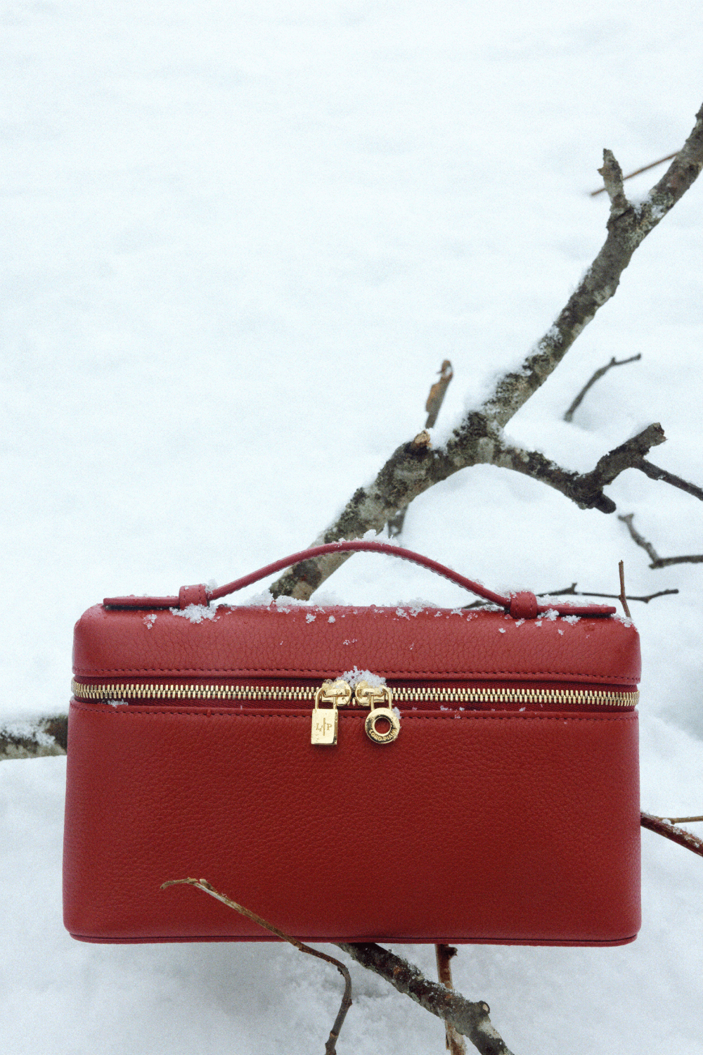  حقيبة مميزة من الجلد الفاخر باللون الأحمر الداكن من تصميم علامة Loro Piana لـBergdorf Goodman