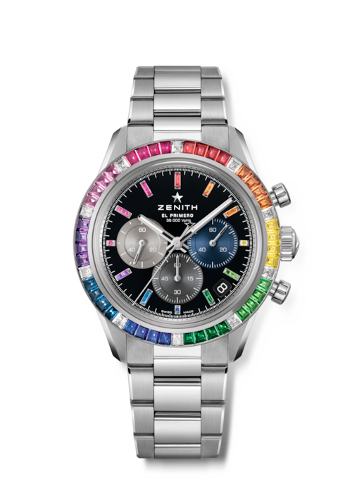 ساعة Chronomaster Sport Rainbow المرصّعة بالياقوت الملون - المصدر: Zenith