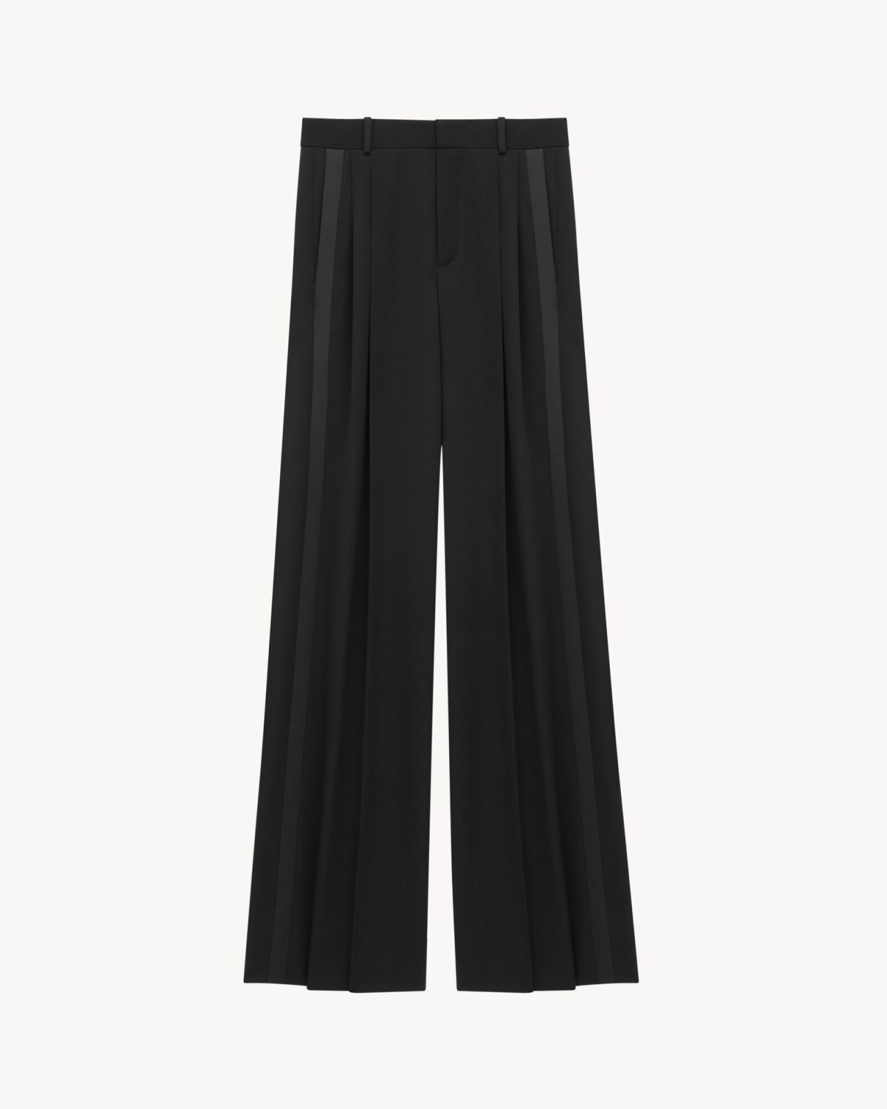 سروال من علامة سان لوران Saint laurent بنمط Wide Leg Tuxedo Pants 