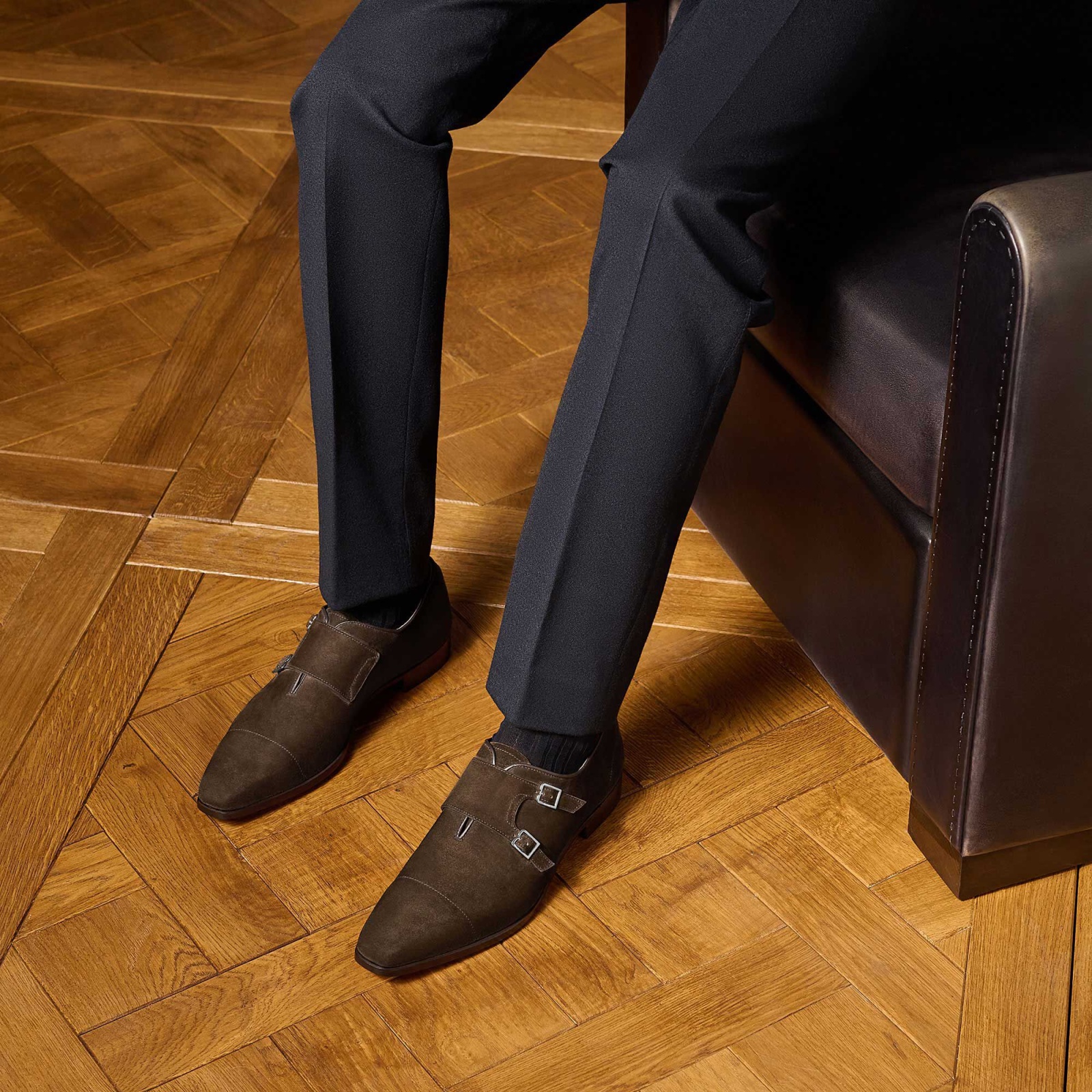 حذاء Demesure Flex Camoscio Calf Leather Double Monk من بيرلوتي Berluti