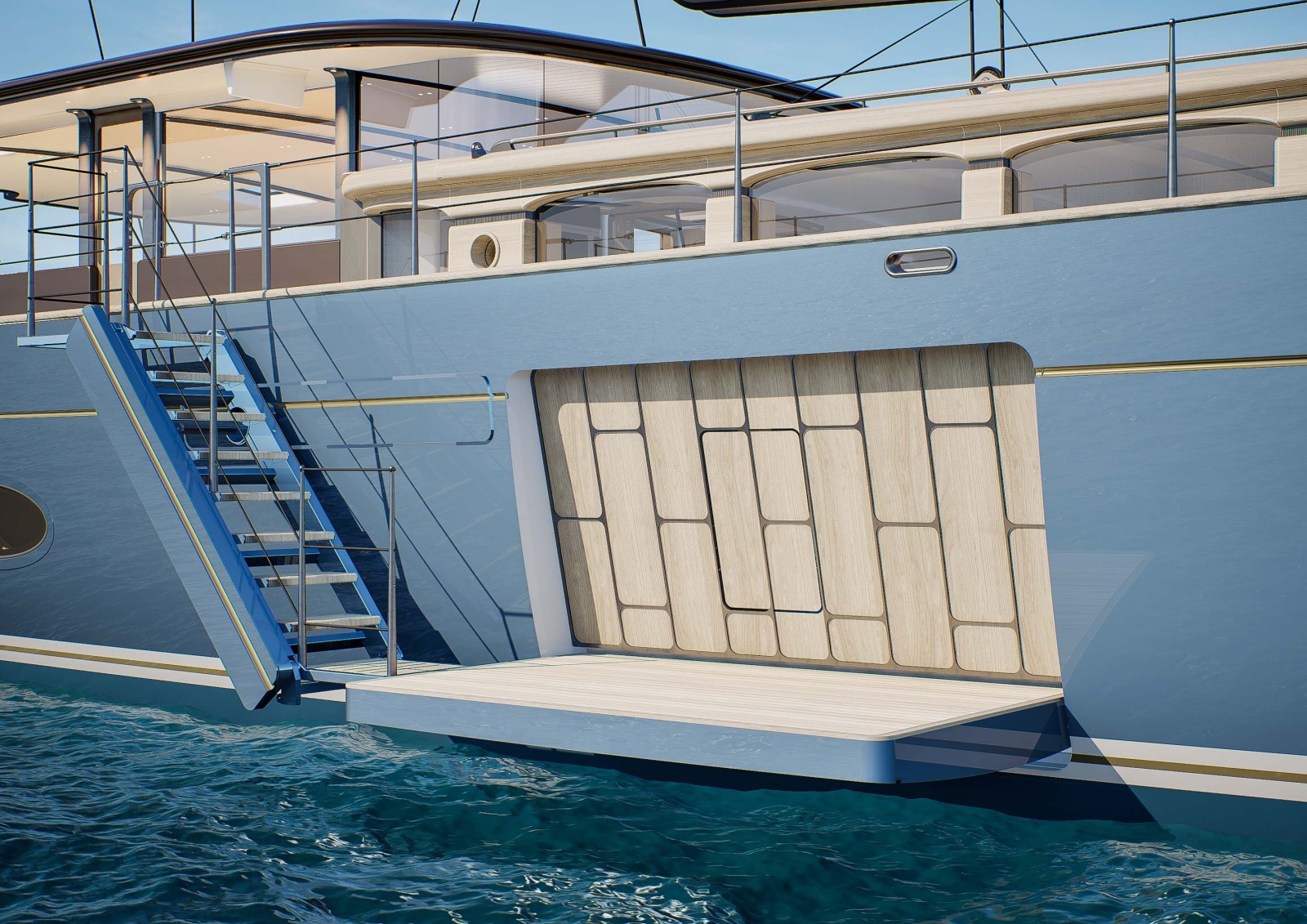 منصة قابلة للتوضيب تسمح بممارسة الرياضات البحرية