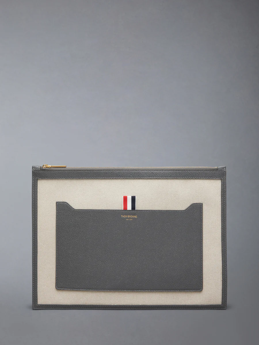 حقيبة من قماش ال Canvas والجلد من توم براون Thom Browne