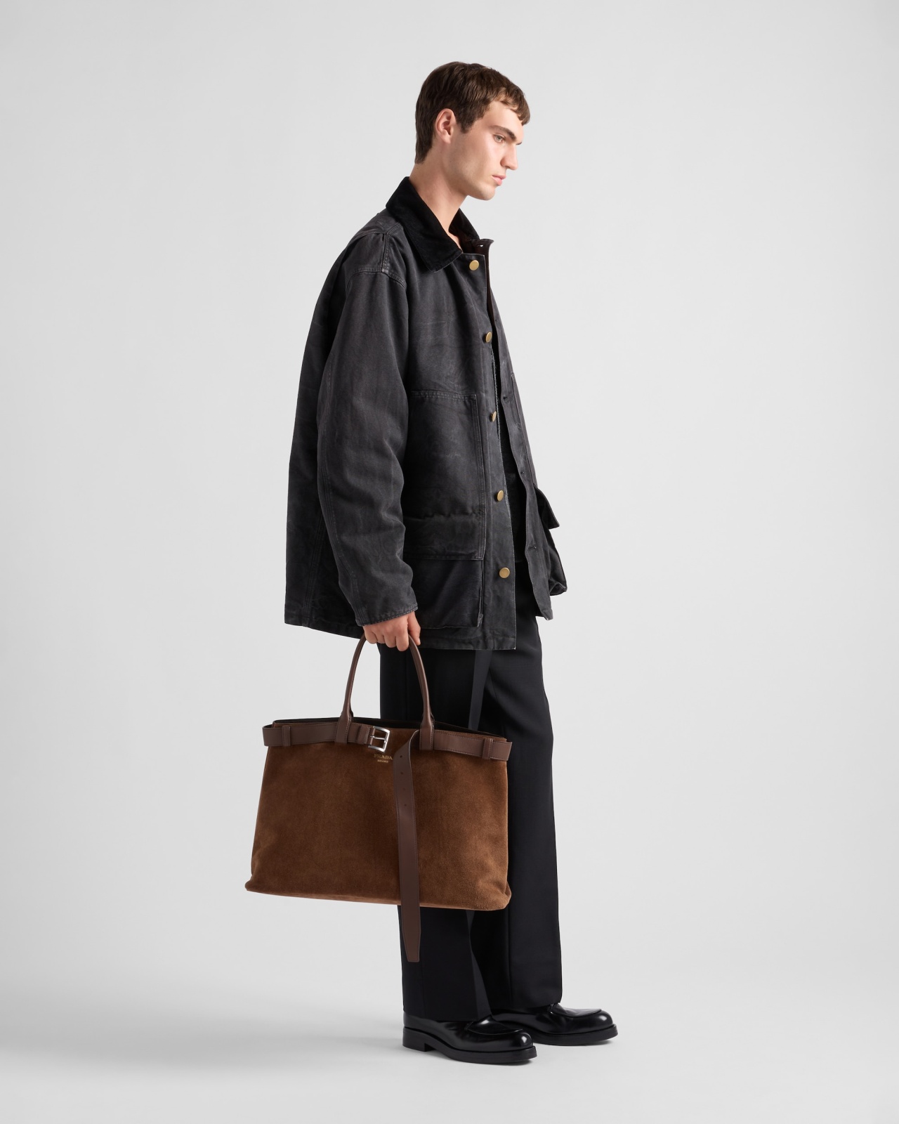 حقيبة "Buckle Suede" من علامة برادا Prada  