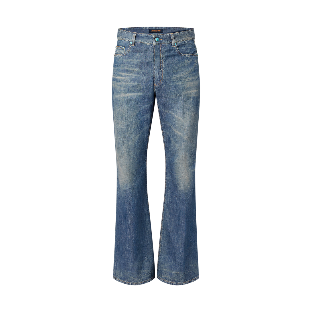 سروال من لويس فيتون Louis Vuitton بنمطEmbellished Flared Cotton Chambray Pants سروال من لويس فيتون Louis Vuitton بنمطEmbellished Flared Cotton Chambray Pants