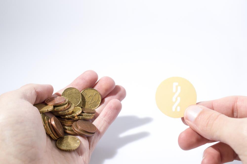 تجسيد لمجموعة من العملات الرقمية