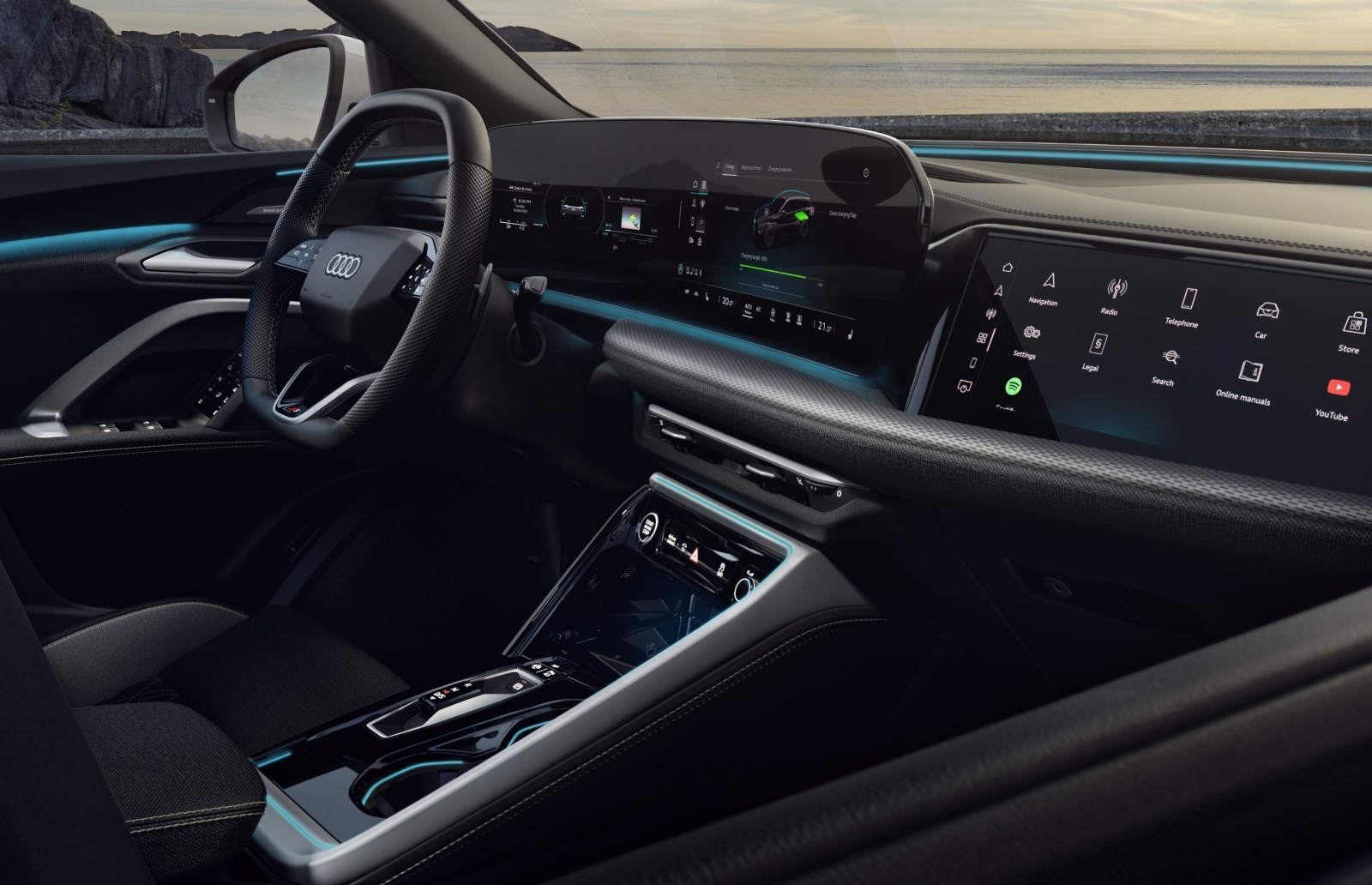 الشاشات العالية الوضوح تسيطر بشكلٍ كامل على لوحة قيادة Audi Q5 - المصدر: Audi