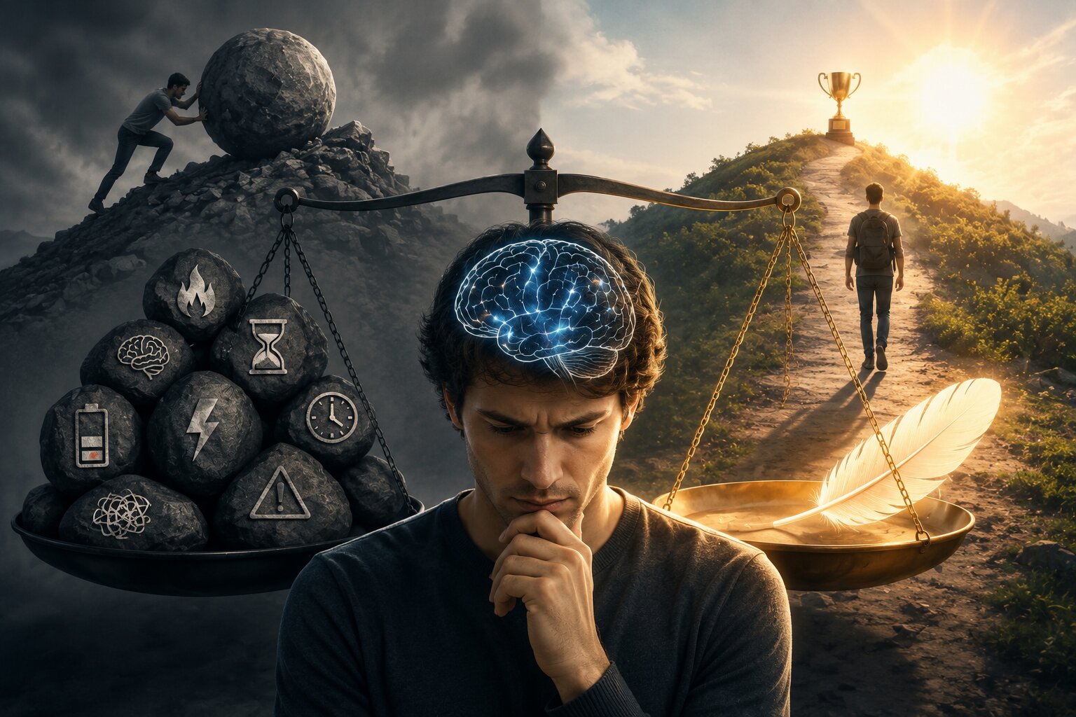 الدماغ يُقدّر تكلفة بذل الجهد والعائد من ورائه، ومِنْ ثمّ قرار الاستمرار أو الاستسلام