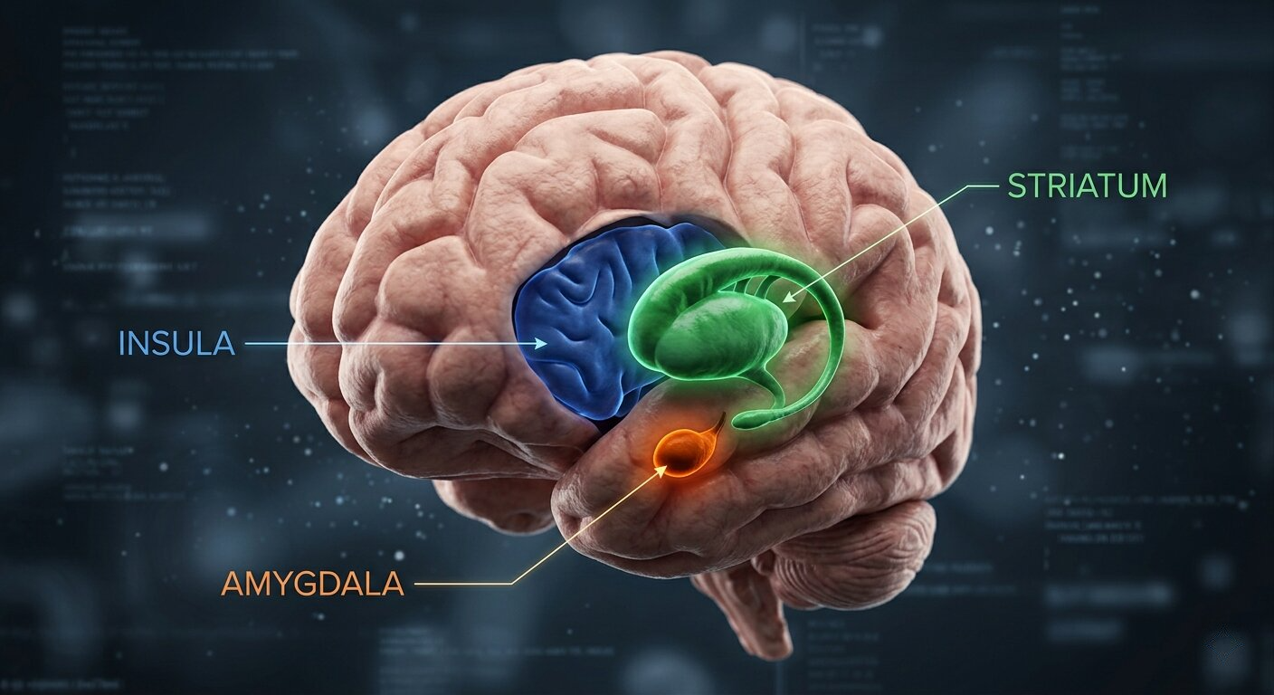 اللوزة الدماغية والجسم المخطّط والقشرة الجزيرية تُشكّل نفورنا من الخسارة - المصدر: AI