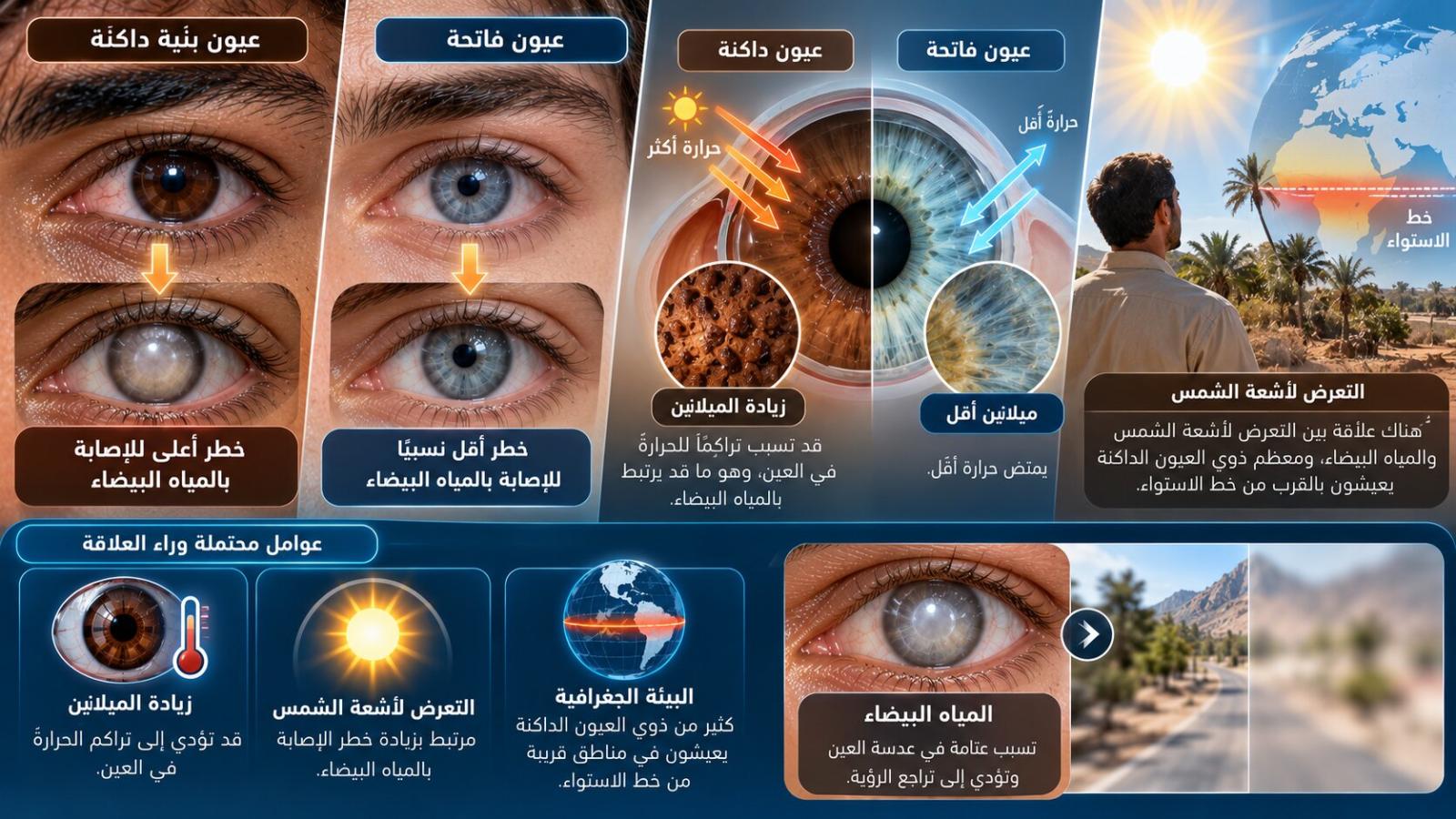 قد يكون الأشخاص ذوو العيون البنية الداكنة أكثر عرضة للمياه البيضاء