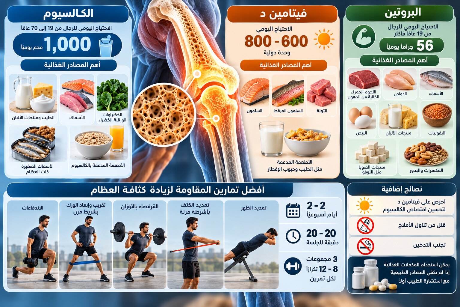الكالسيوم والبروتين وتمارين المقاومة.. الثلاثي الأمثل لتقوية عظامك