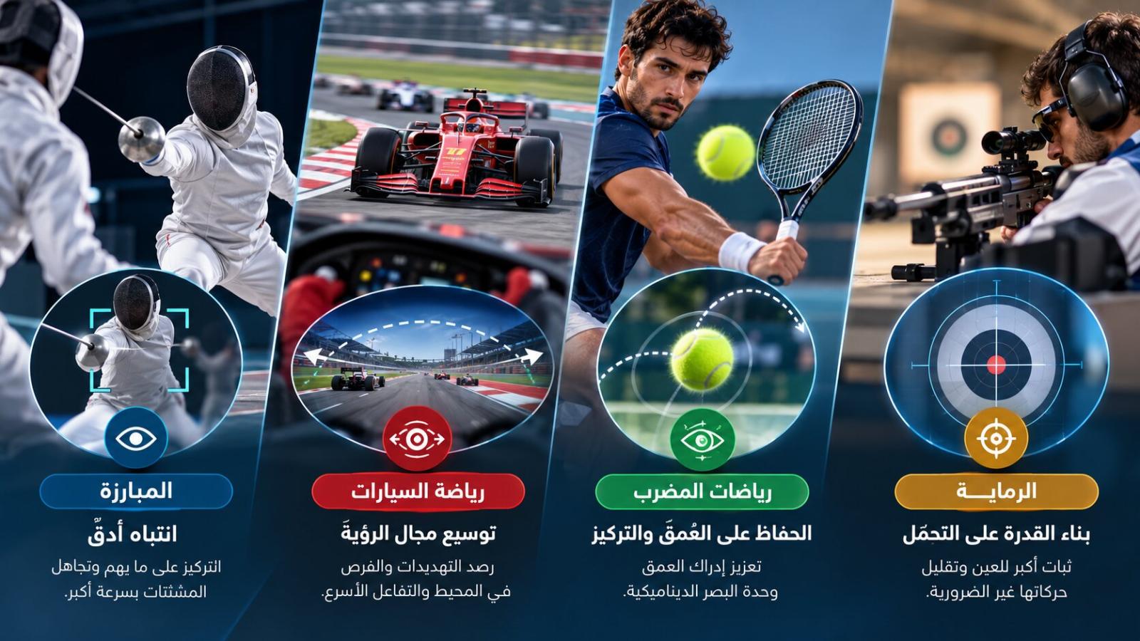 المبارزة والرماية ورياضة السيارات من الرياضات التي تُحسّن القدرات البصرية