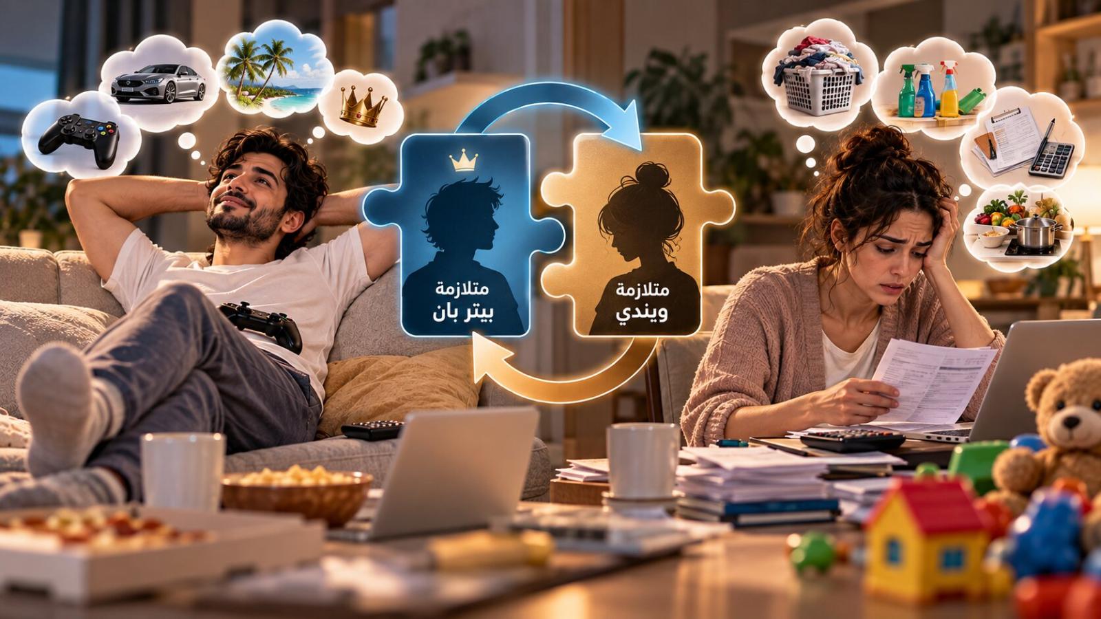 متلازمة ويندي ومتلازمة بيتر بان شِقّان لنفس ديناميكية العلاقة، ويعزّز كل منهما الآخر