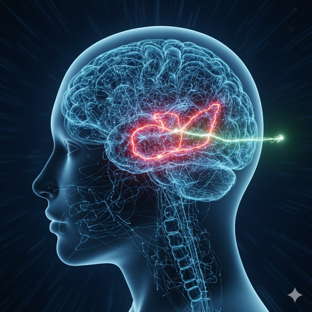 دماغ بها مسارات عصبية تعبيرية عن مسارات الخطأ