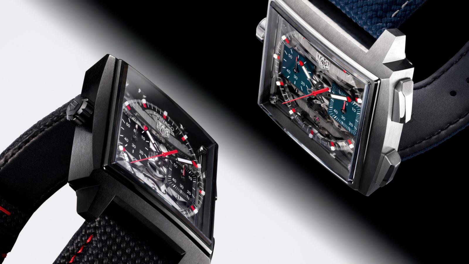  TAG Heuer Monaco Evergraph بتصميم مفتوح يسلّط الضوء على البنية الميكانيكية للحركة وتقنيات الكرونوغراف الحديثة.