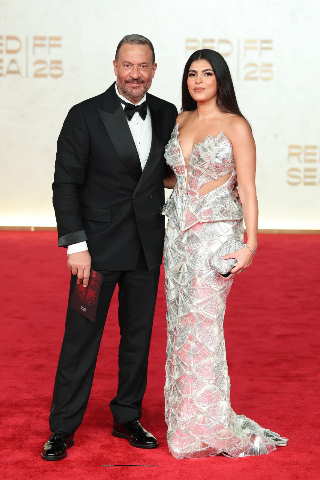 ماجد المصري وزوجته رانيا أبو النصر في افتتاح مهرجان البحر الأحمر السينمائي