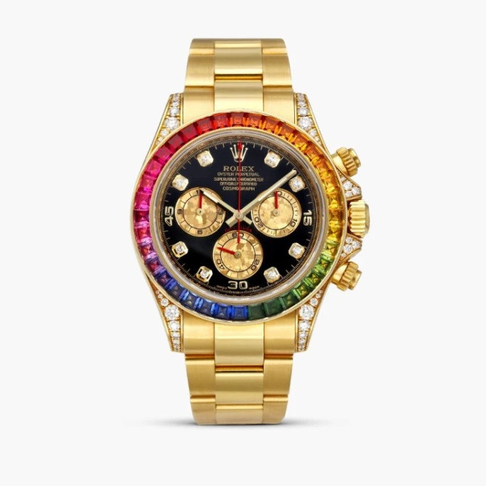 ساعة Dyatona Rainbow من Rolex التي ظهر بها رونالدو 