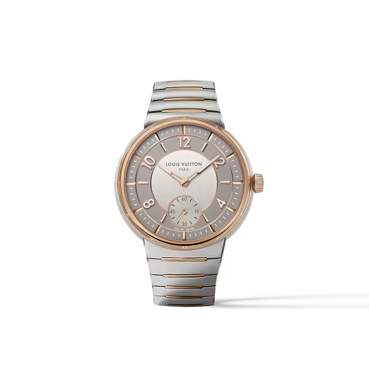 ساعة Tambour بتصميم من الفولاذ والذهب