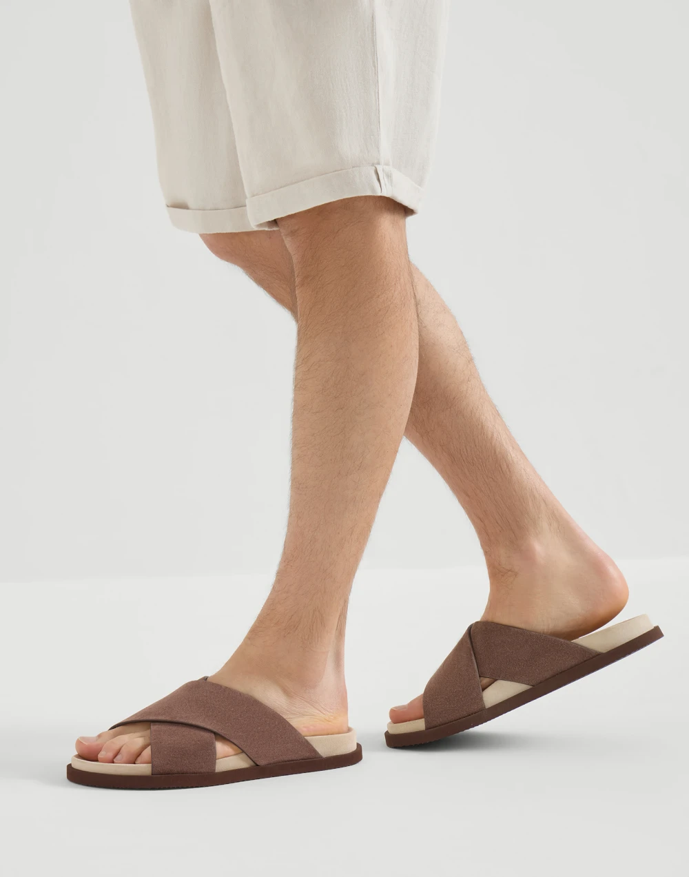 صندل Crossover Slides من Brunello Cucinelli