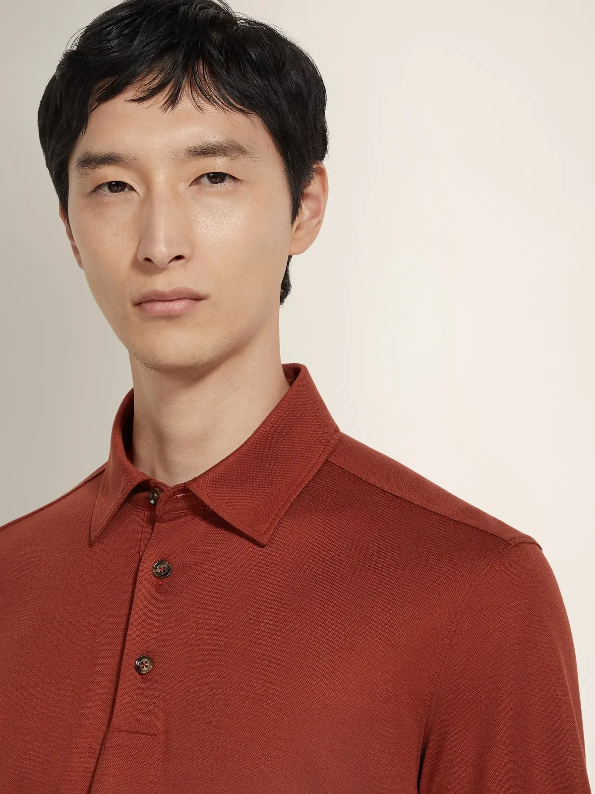 قميص بولو بلون ال Brick Red من Zegna