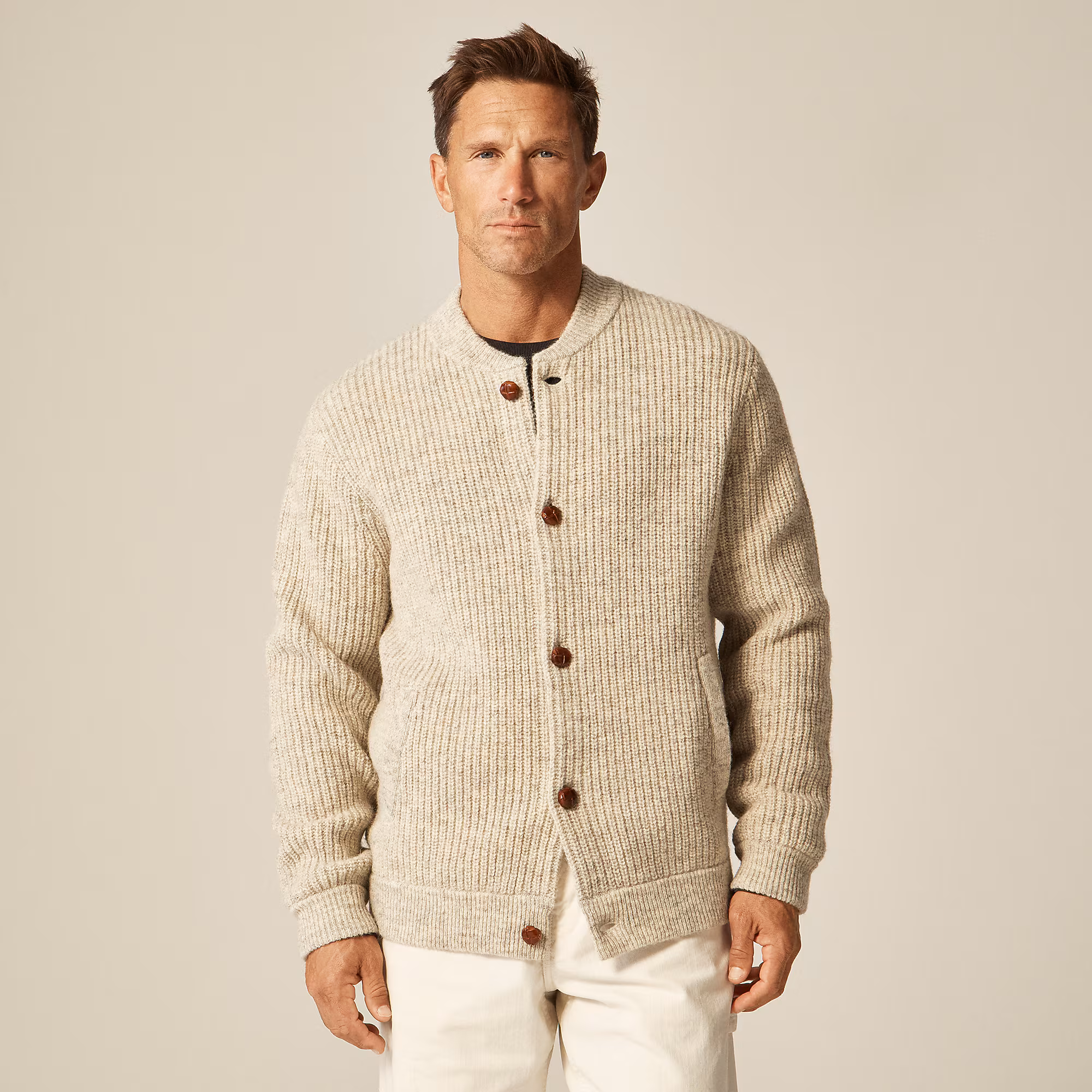 سترة Wallace & Barnes baseball cardigan من J.Crew