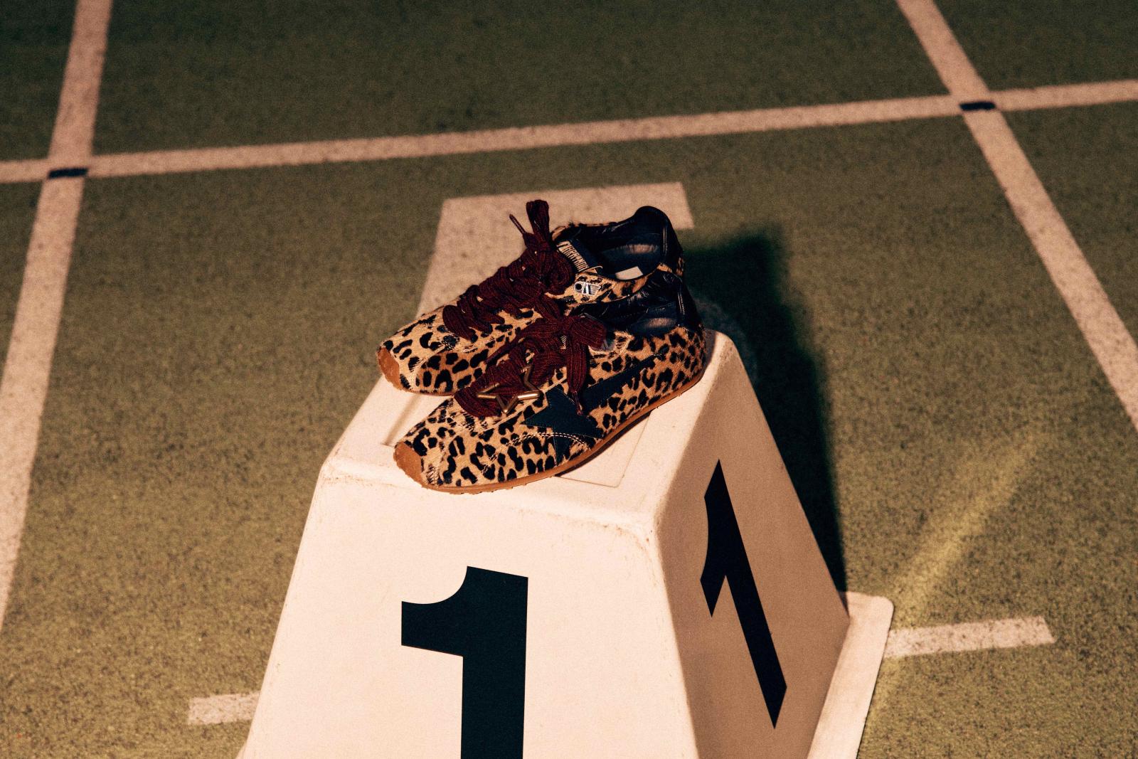 أناقة البيج والبني والأسود في حذاء.