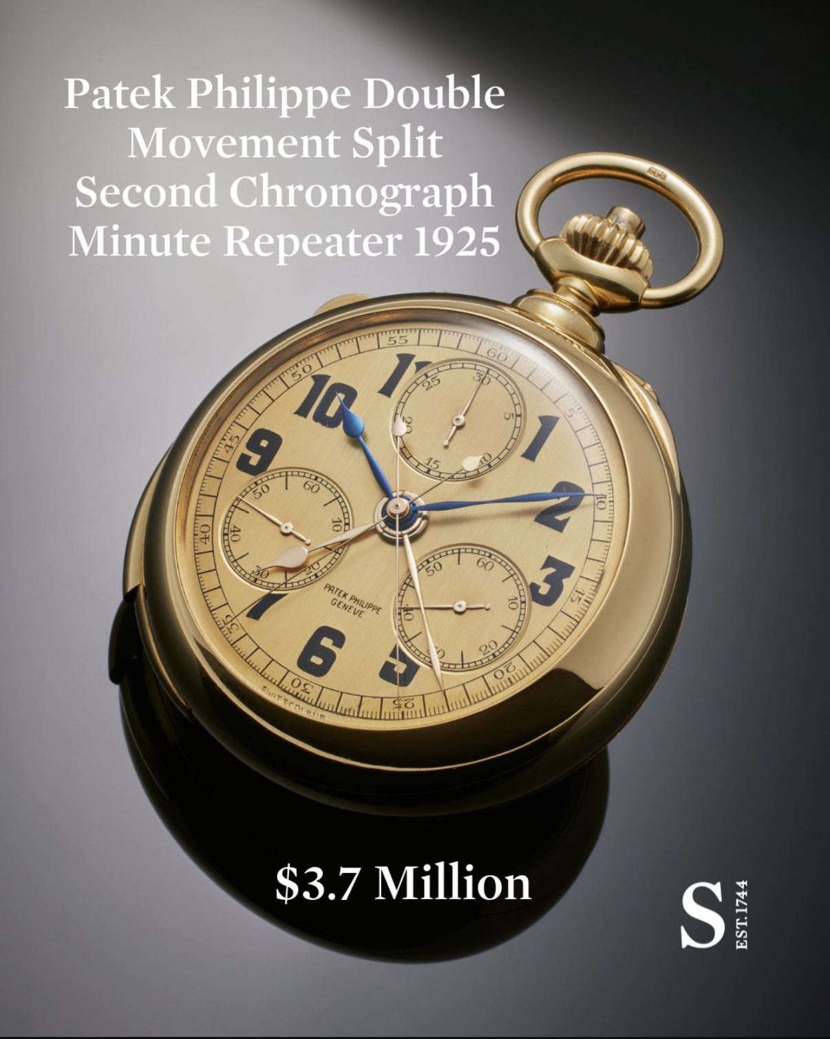 باتيك فيليب كرونوغراف بتعقيد الانقسام الزمني مع مكرر الدقائق وحركة مزدوجة 1925