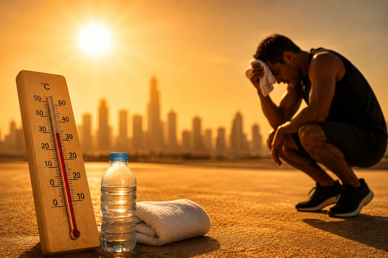 المشي عند درجات الحرارة المرتفعة 