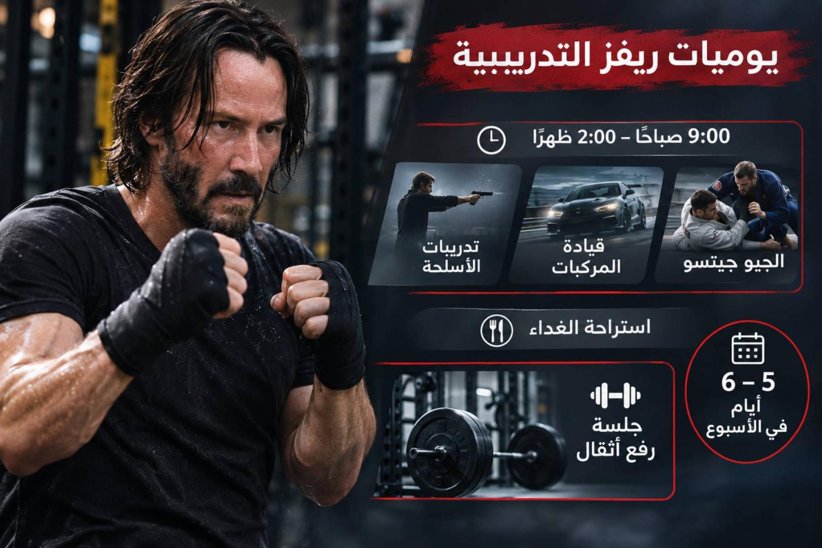 يوميات كيانو ريفز التدريبية.. ساعات من التمارين المكثفة والانضباط البدني