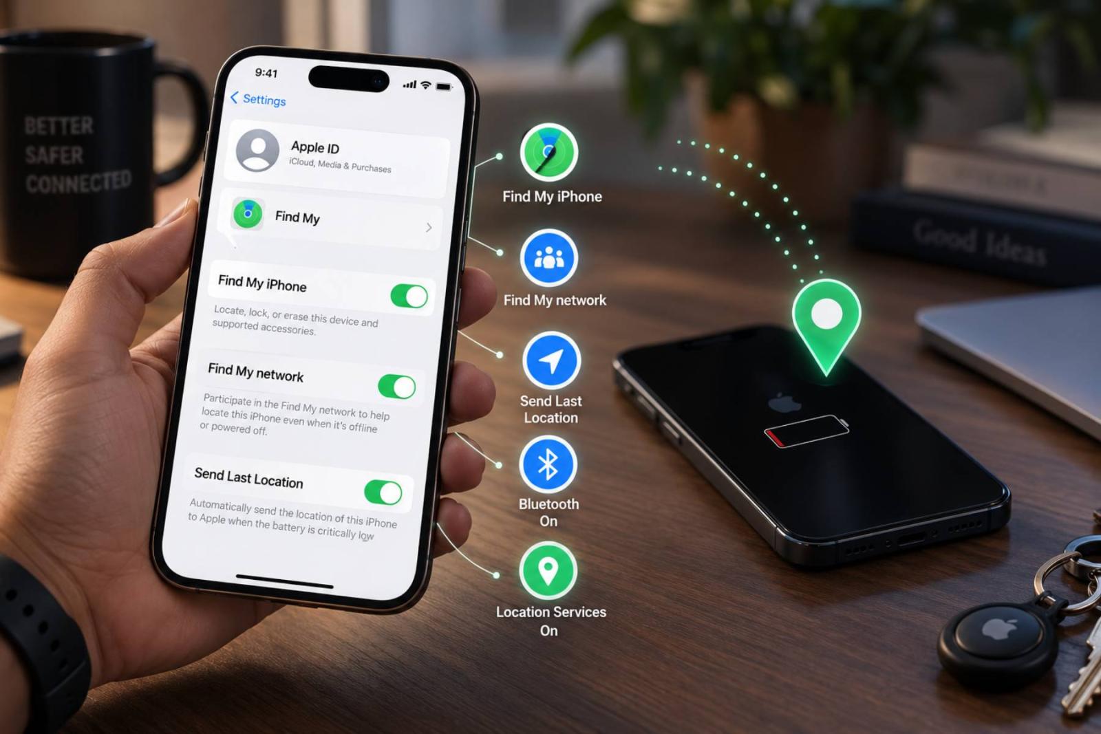 تفعيل إعدادات Find My