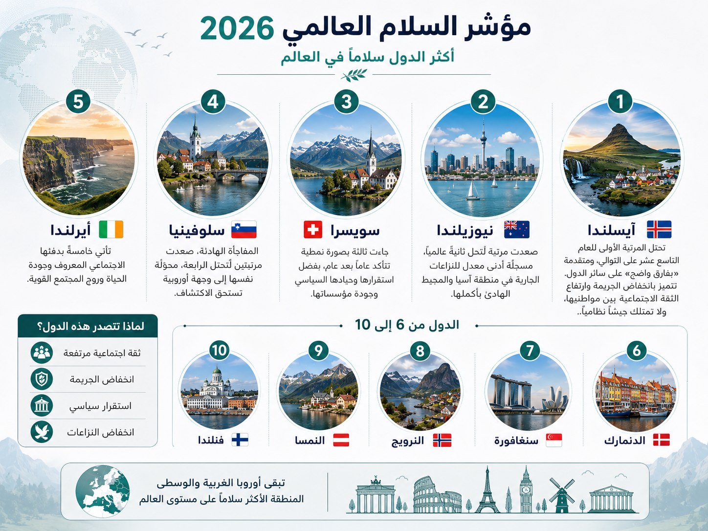 10 وجهات لمن يريد الأمان